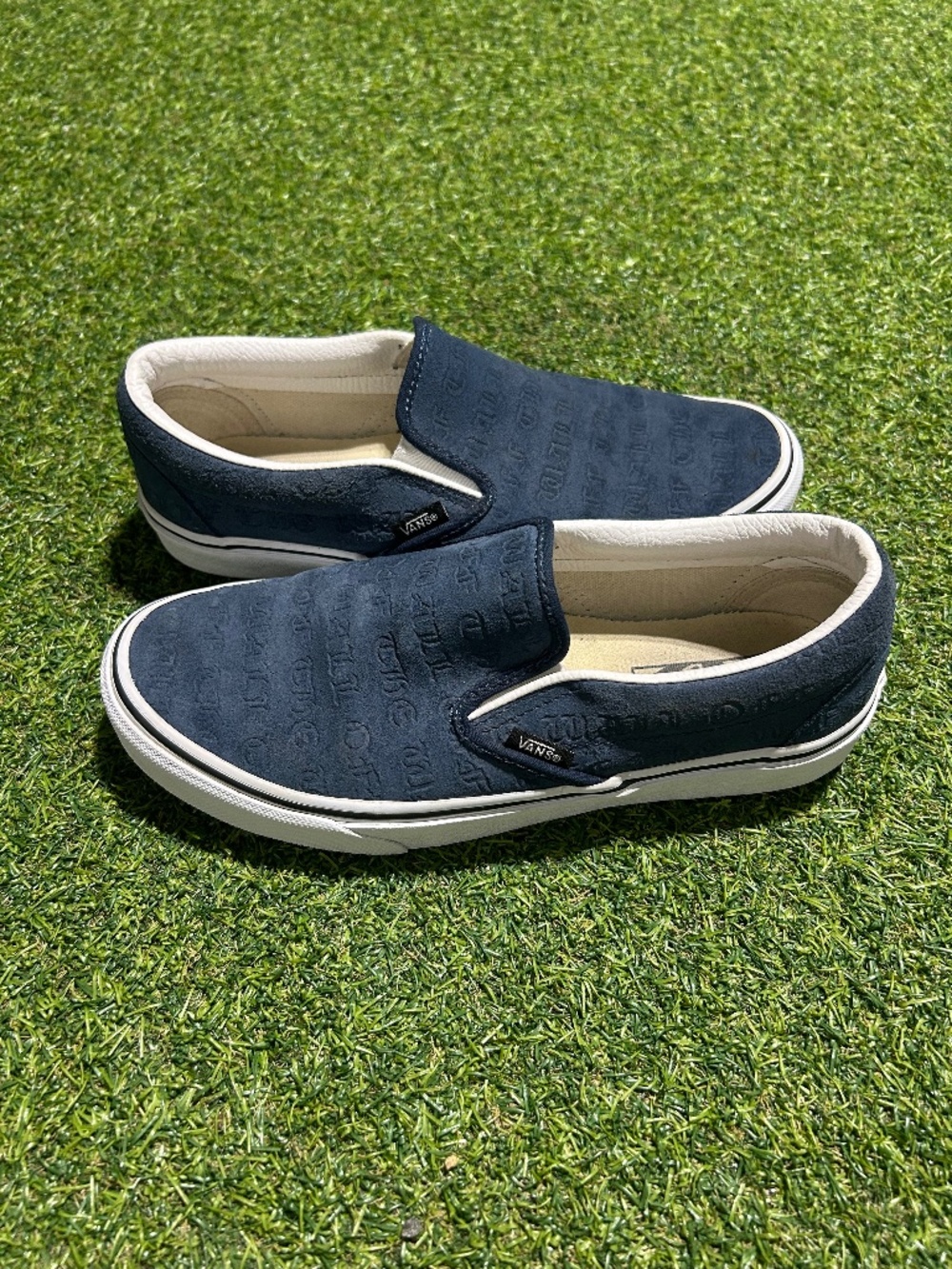 Mens Navy Blue Vans Slip On